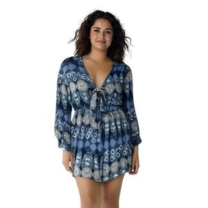 Navy Blue   Jumpsuit Romper with Elastic Waist